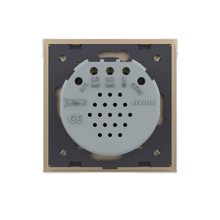 Сенсорный выключатель 2 клавиши 1 пост Золотой Livolo