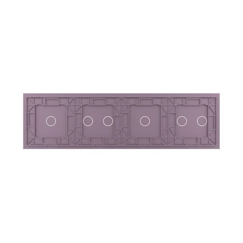 Панель для четырех сенсорных выключателей, 6 клавиш (2+1+2+1), цвет розовый, стекло Livolo фото 4
