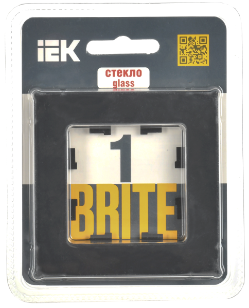 BRITE Рамка 1-мест. РУ-1-2-Бр стекло черн. матовый IEK
