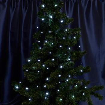 Св/д гирлянда Feron CL04 лин.6м +3м 230V 5000K, с контроллером, зеленый шнур