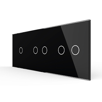 Панель тройная: 1 выключатель + 2 выключателя + 2 выключателя Черная Livolo