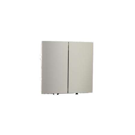 Проходной переключатель встраиваемый Voltum S70 двухклавишный 10А, (шелк)