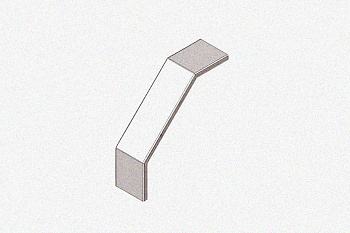 Крышка лотка замкового КЛСЗ 300х100-90 УТ1,5 для поворота трассы вниз на 90, оцинкованный лист, S1,5