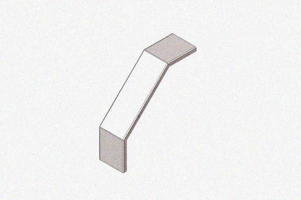 Крышка лотка замкового КЛСЗ 300х100-90 УТ1,5 для поворота трассы вниз на 90, оцинкованный лист, S1,5