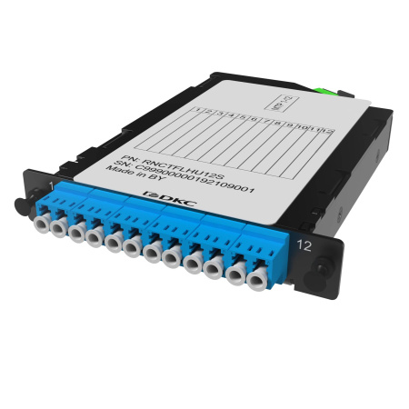 Претерминированная кассета 12ОВ 09/125 OS2, 1xMTP(12)f/6xLC-UPC Duplex, 1/2 HU DKC