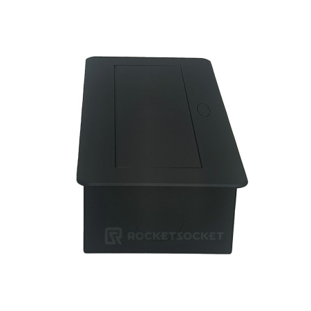 Розетка горизонтальная выдвижная 2 Euro 16A, 2 USB A с блоком 5В/2.1А, RJ45 RocketSocket, цвет черный