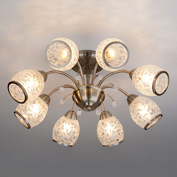 Люстра классическая 8*E27 60Вт античная бронза IP20 Gabriella (30026/8 античная бронза) Eurosvet