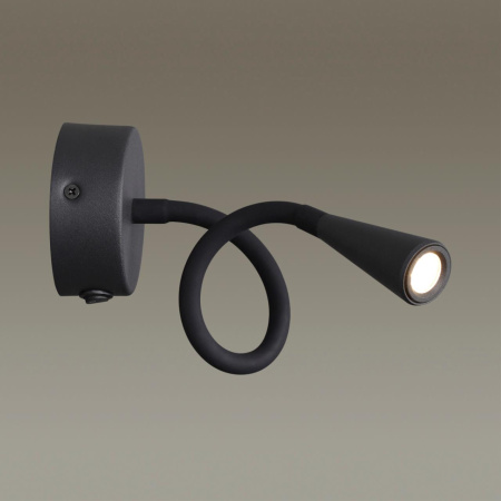 Настен.св-к выкл на базе IP20 LED 3W 263Лм 3000K ODDS черн/металл ODEON LIGHT