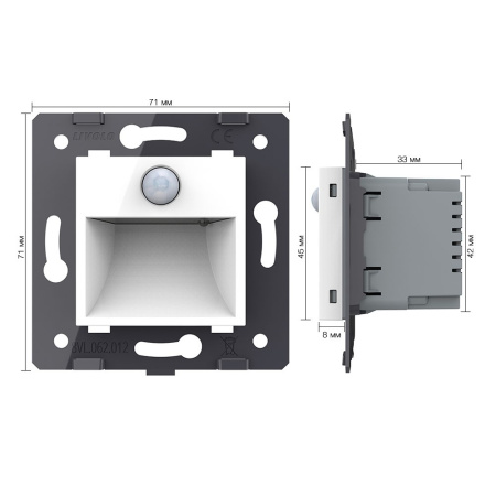 Подсветка лестницы, пола с датчиком движения, цвет белый (механизм) Livolo