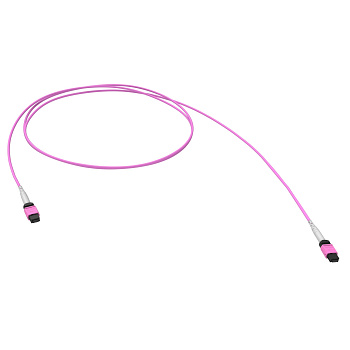 Оптический соединительный шнур 16 ОВ, 50/125 OM4, 1xMTP(16)f APC/1xMTP(16)f APC, тип В, 5 м DKC