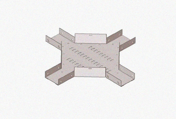 Лоток крестообразный замковый перфорированный КМЗ 200х50 УТ1,5, горячее цинкование, S1,5