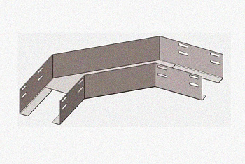 Лоток угловой замковый перфорированный КГЗ 200х60-90 УТ1,5 поворот на 90, горячее цинкование, S1,0
