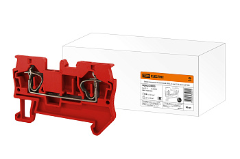 Зажим клеммный безвинтовой (ЗКБ) 2,5 мм2 31А красный TDM