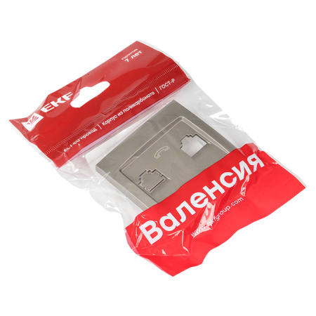 Валенсия Лицевая панель розетки Phone 1-местная кашемир EKF