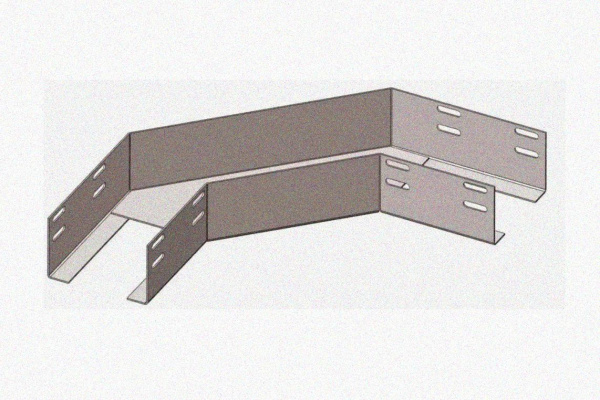 Лоток угловой замковый перфорированный КГЗ 200х60-90 УТ1,5 поворот на 90, горячее цинкование, S1,0