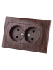 Розетка двойная 2П 10А 250В с защ. шт. венге "Лама" TDM