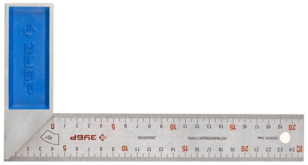 Профессионал 250 мм усиленный столярный угольник с нержавеющим полотном ЗУБР