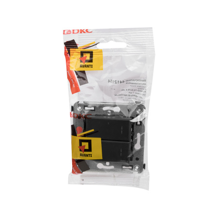 Кнопка двухклавишная в стену, "Avanti", "Черный матовый" DKC