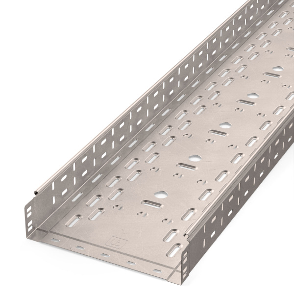 Лоток перфорированный Стандарт INOX (AISI 409) 300х80х3000 (0,8 мм) (6 м/уп) Промрукав