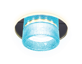 Встраиваемый точечный светильник TN351 CH/BL хром/голубой GU5.3+3W (LED COLD) D95*45 Ambrella Light