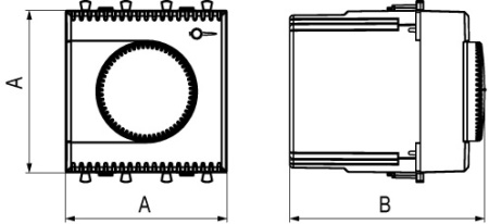 Термостат модульный для теплых полов, "Avanti", "Черный квадрат", 2 модуля DKC