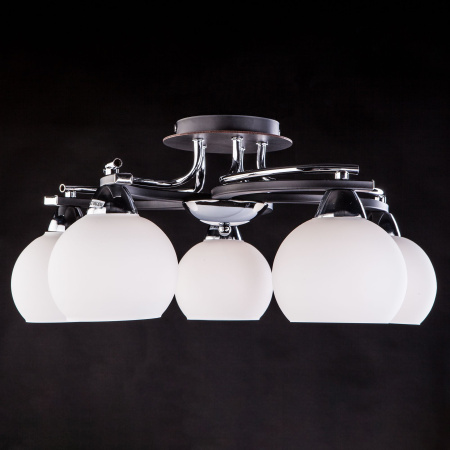 Люстра венге 5*E27 60Вт тёмное дерево, хром IP20 (9654/5 хром / венге) Eurosvet