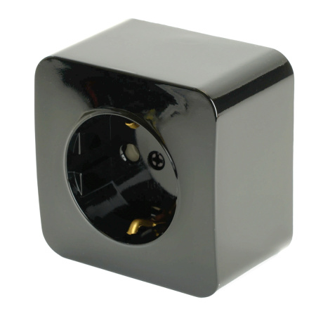 Розетка 1-местная с/з открытой установки, STEKKER, 250В, 16А, IP20, серия София, черный, MST16-11-02 Розетка 1-местная с/з открытой установки, STEKKER, 250В, 16А, IP20, серия София, черный, MST16-11-02