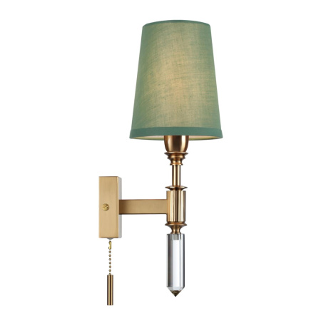 Бра с выкл.E14 1*40W LONDON бронзовый/зеленый/абажур ткань ODEON LIGHT