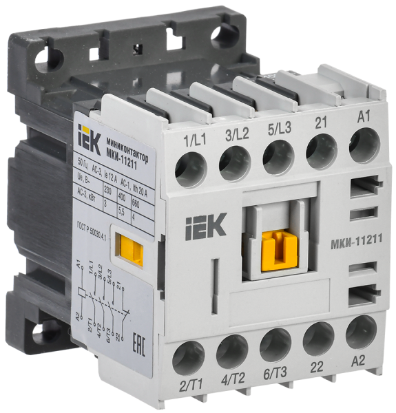 Миниконтактор МКИ-11211 12А 400В/АС3 1Н3 IEK