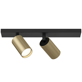 Потолочный светильник 2*GU10 10Вт Черный и Матовое золото IP20 FOCUS S C051CL-02BMG Technical
