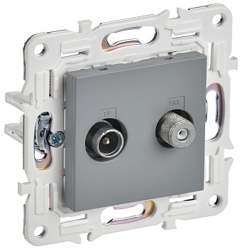 SKANDY Розетка двойная TV+SAT SK-A13Gr серый IEK