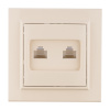 Минск Розетка RJ-45+Phone СП бежевый EKF