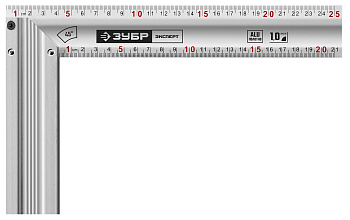 ЭКСПЕРТ 250 мм жесткий столярный угольник с усиленным алюминиевым полотном ЗУБР