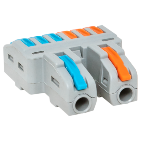 Строительно-монтажная клемма СМК 222-426 разветвительная 6 выходов 0,08-4 мм2 EKF