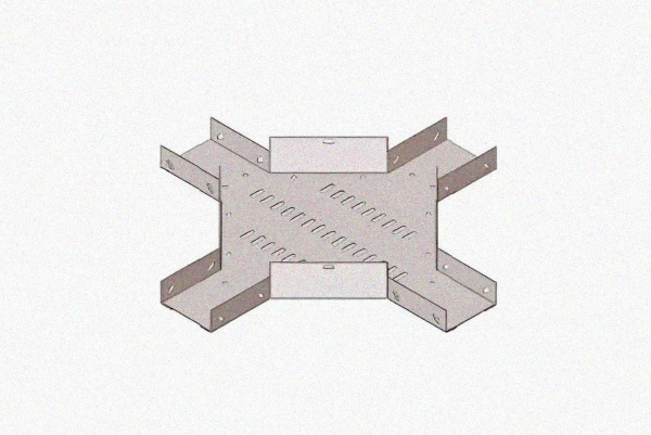 Лоток крестообразный замковый перфорированный КМЗ 400х100 УХЛ1, горячее цинкование, S1,5