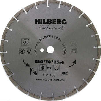 Диск алмазный отрезной 350*25,4*12 Hard Materials Лазер HM108 Hilberg