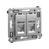 Компьютерная розетка RJ-45 в стену, кат.6 двойная экранированная"Avanti", "Закаленная сталь" DKC