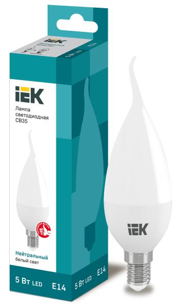 Лампа светодиодная CB35 свеча на ветру 7Вт 230В 3000К E14 IEK