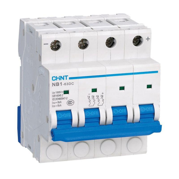 Выключатель автоматический ВА МОД NB1-63DC 4П 1А 6кА С 1000В DC CHINT