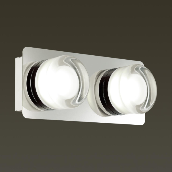 Бра IP44 LED 2*5W 4000K 220V ORTEGA никель LUMION