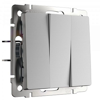 Встраиваемые механизмы Выключатель СУ 3 кл. 10А серебряный IP20 Werkel