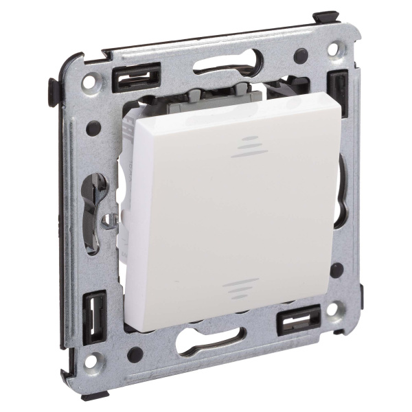 Выключатель одноклавишный в стену, "Avanti", "Белое облако" DKC