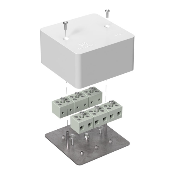 Коробка огнестойкая для кабель-канала 40-0460-FR6.0-12 Е15-Е120 85х85х45 RAL9003 Промрукав (44 шт/уп)
