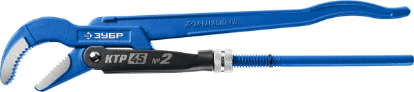 КТР-45, №2, ключ трубный, изогнутые губки ЗУБР