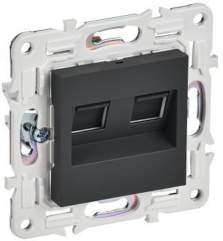 SKANDY Розетка компьютерная двойная RJ45 кат.5E SK-K03G графит IEK