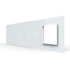 Панель для 3-х сенсорных выключателей и розетки, 5 клавиш (2+1+2), цвет белый, стекло Livolo