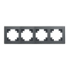 Рамка 4-местная, стекло, STEKKER, GFR00-7004-06, серия Катрин, графит