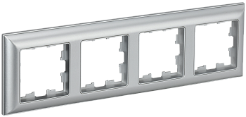 BRITE Рамка 4-мест. РУ-4-Бр алюм./алюм. IEK