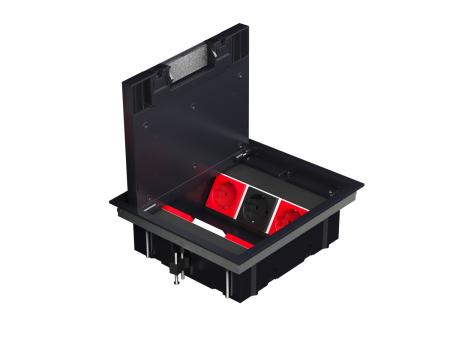 Donel Лючок в пол 12 мод. (6 мод. 45х45 мм.) верт. установка, крышка ABS +гальванизированная стальная вставка