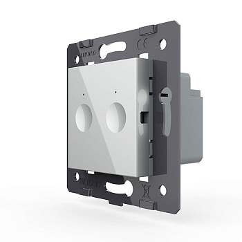 Двухклавишный сенсорный выключатель Module, цвет серый (механизм) Livolo